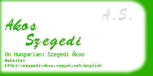 akos szegedi business card